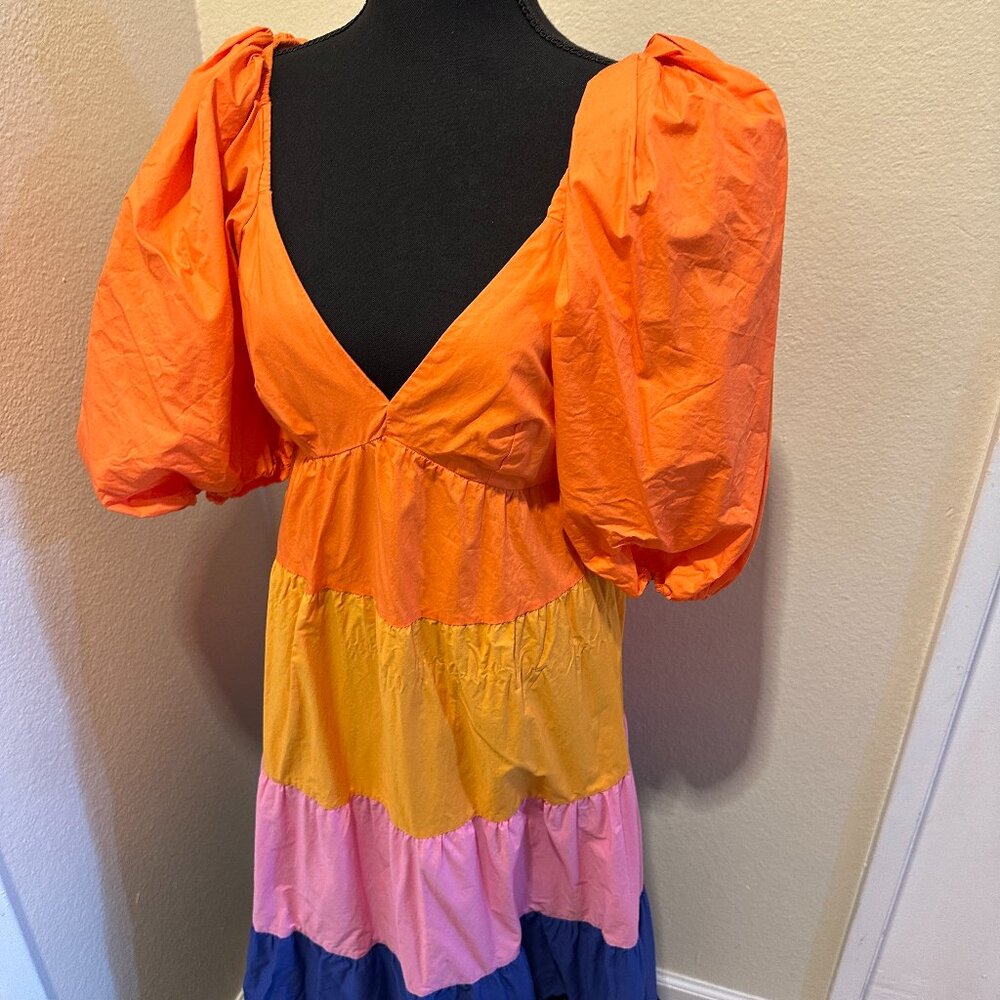 Farm Rio Colorblock Dress Size S - Picture 2 of 5